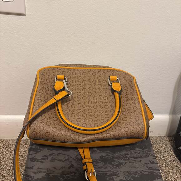 Guess Talladega Logo Detailed Satchel Bag with Pouch in...